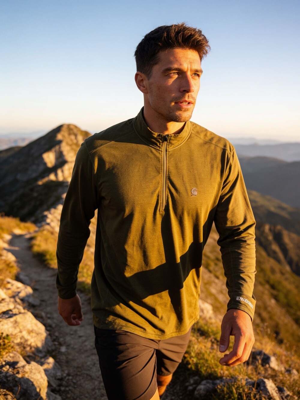 Carhartt Force Extremes Olive Green Long Sleeve Quarter Zip Shirt